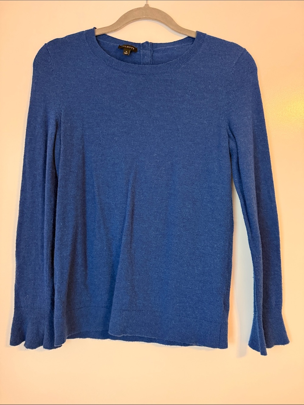 Talbots Blue Long-Sleeve Crewneck Knit Top